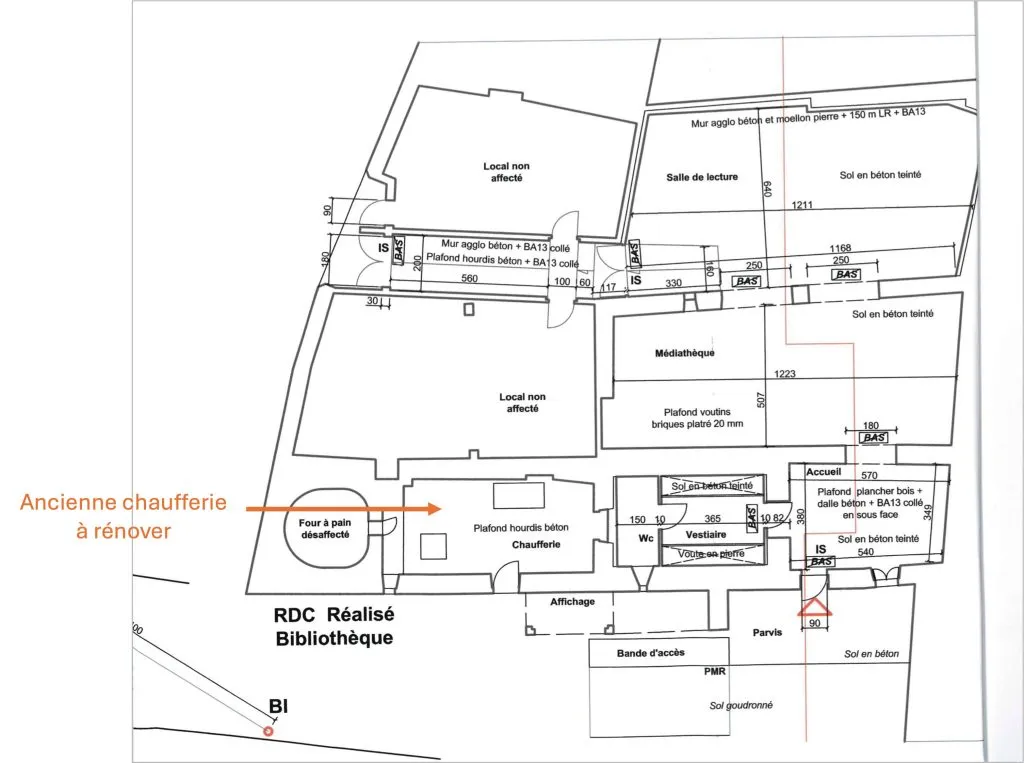 Plan de la salle des archives communales